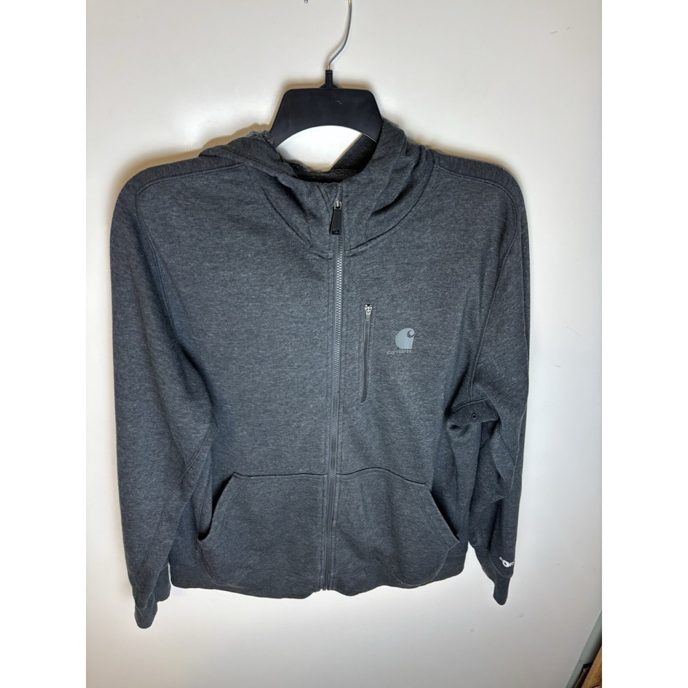 Carhartt Force Delmont Mens XL Full Zip Hoodie Carbon gray 103851-013